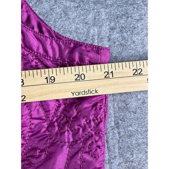 Christopher & Banks Womens Quilted Vest Magenta Size Large Zip Front Pockets - Picture 7 of 14